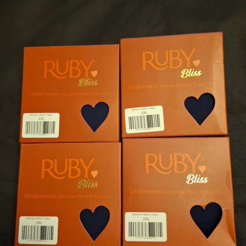 Ruby Bliss Brand Womens Accident Proof Bikin Underwear Size 2XL Navy Blue 8 Pack